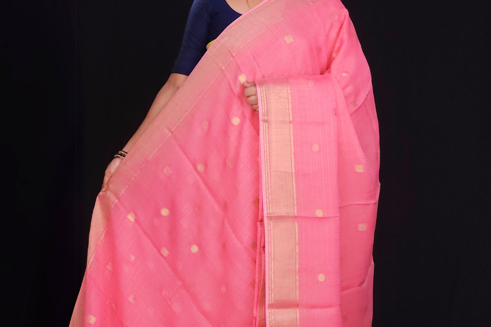 Light pink Designer georgette saree for weddings and parties