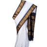 Handloom Gadwal silk cotton saree with all-over zari buttis and rich brocade pallu.
