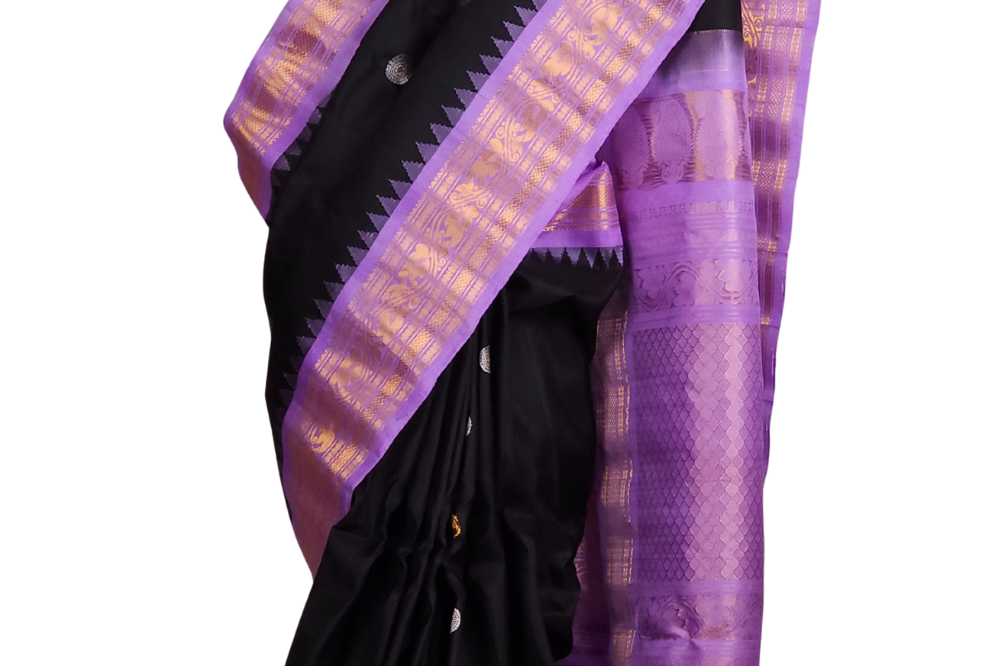 Handloom Black Gadwal Silk Saree Online