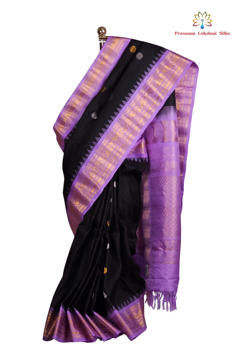 Handloom Black Gadwal Silk Saree Online