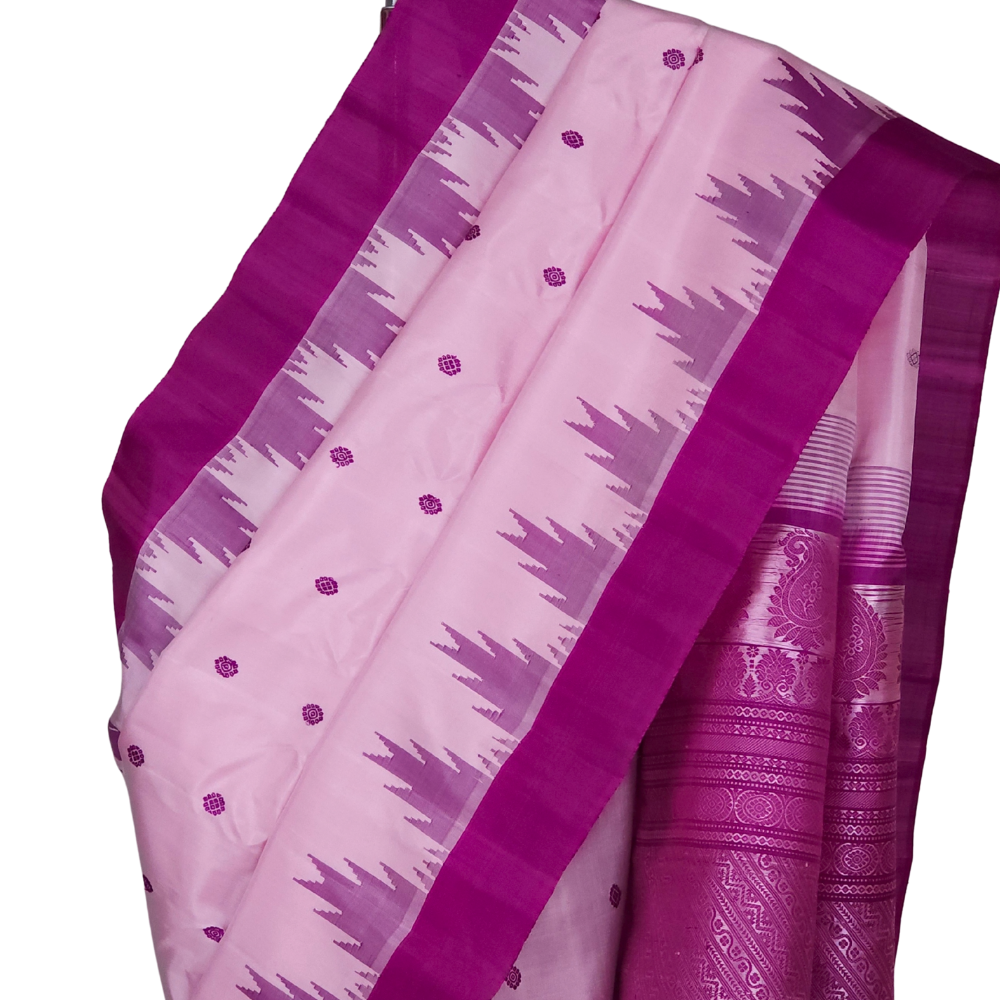 Handloom Lilac Gadwal Silk Saree Online