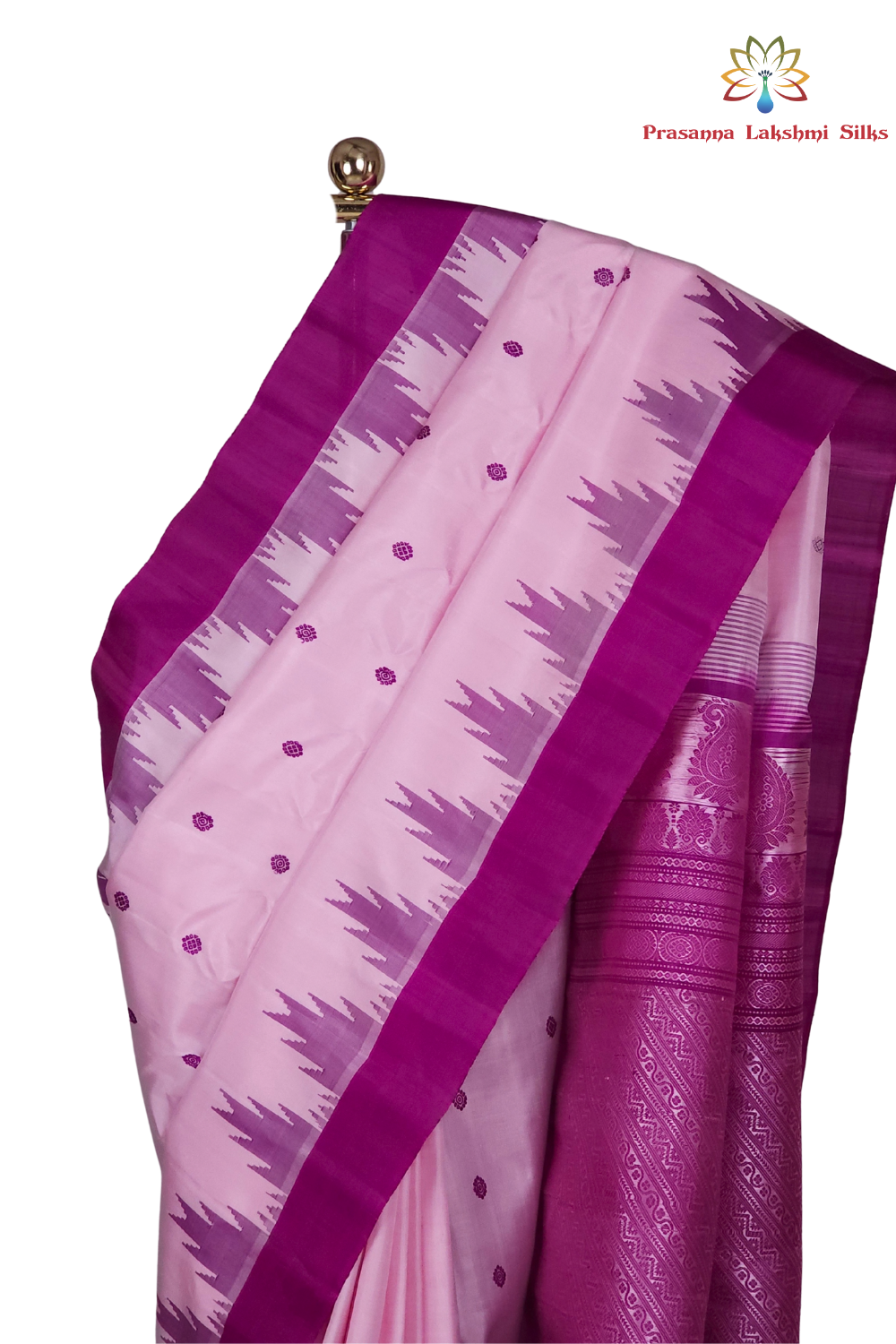 Handloom Lilac Gadwal Silk Saree Online