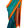 Handloom Peacock Green Gadwal Silk Saree