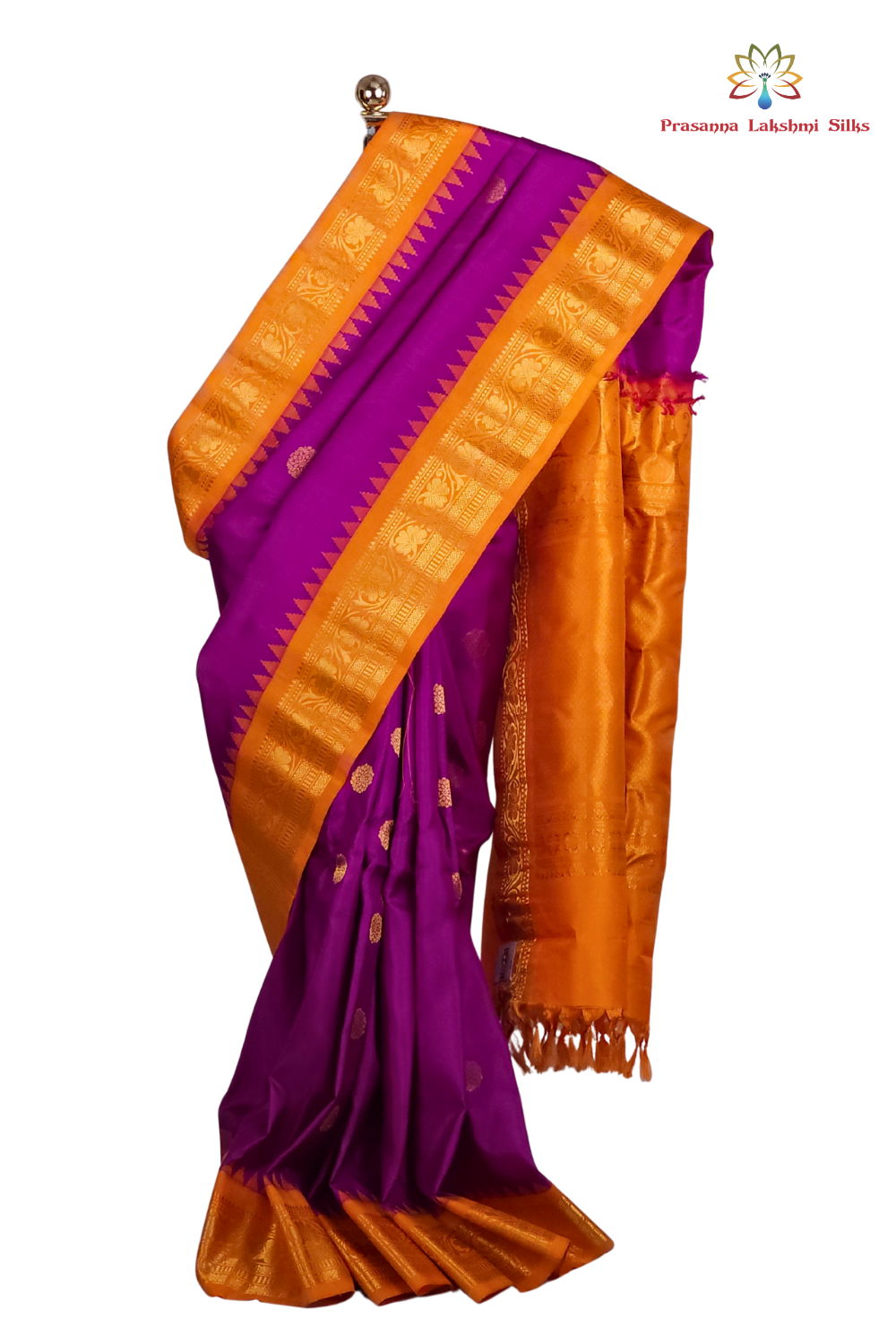 Handloom Purple Gadwal Silk Saree Online