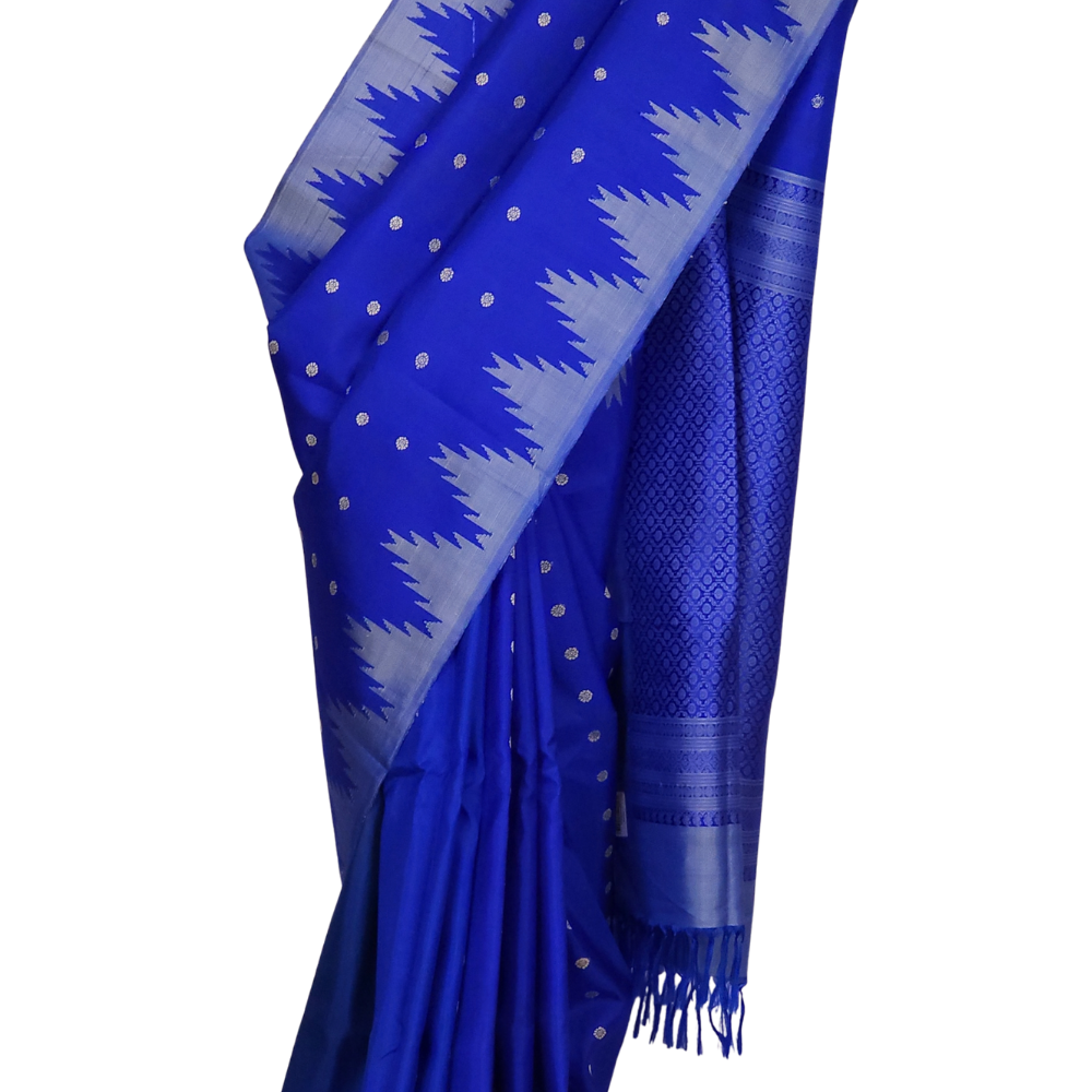 Handloom Royal Blue Gadwal Silk Saree Online