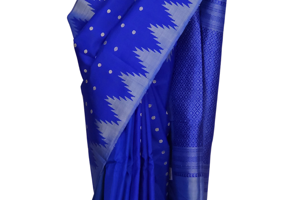 Handloom Royal Blue Gadwal Silk Saree Online