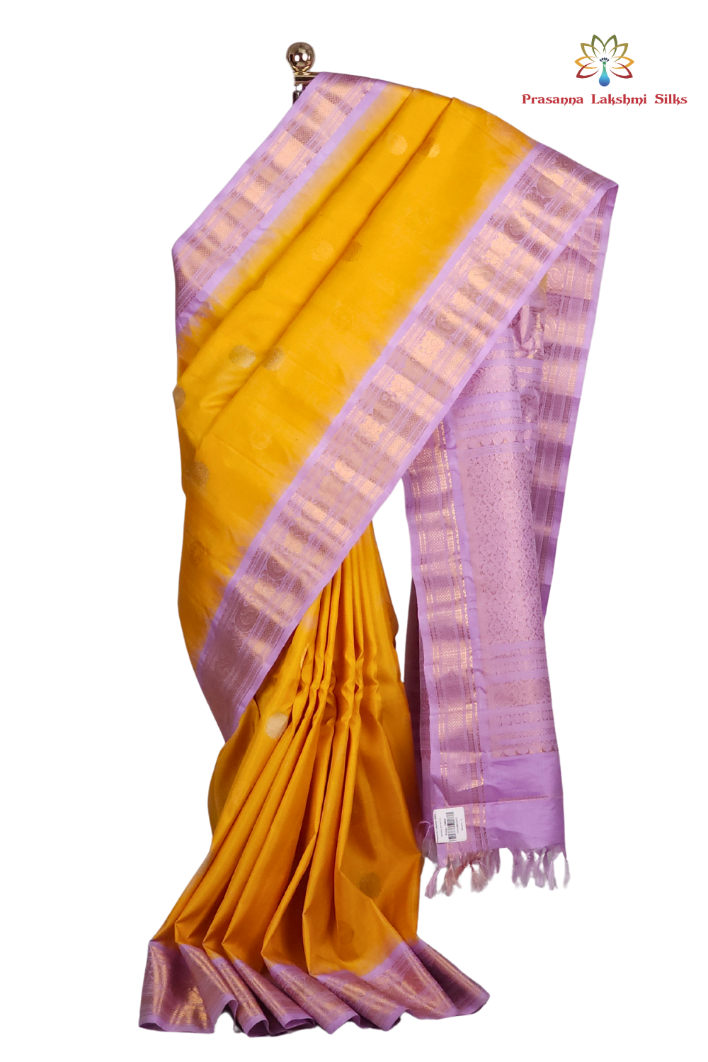 Handloom Yellow Gadwal Silk Saree Online