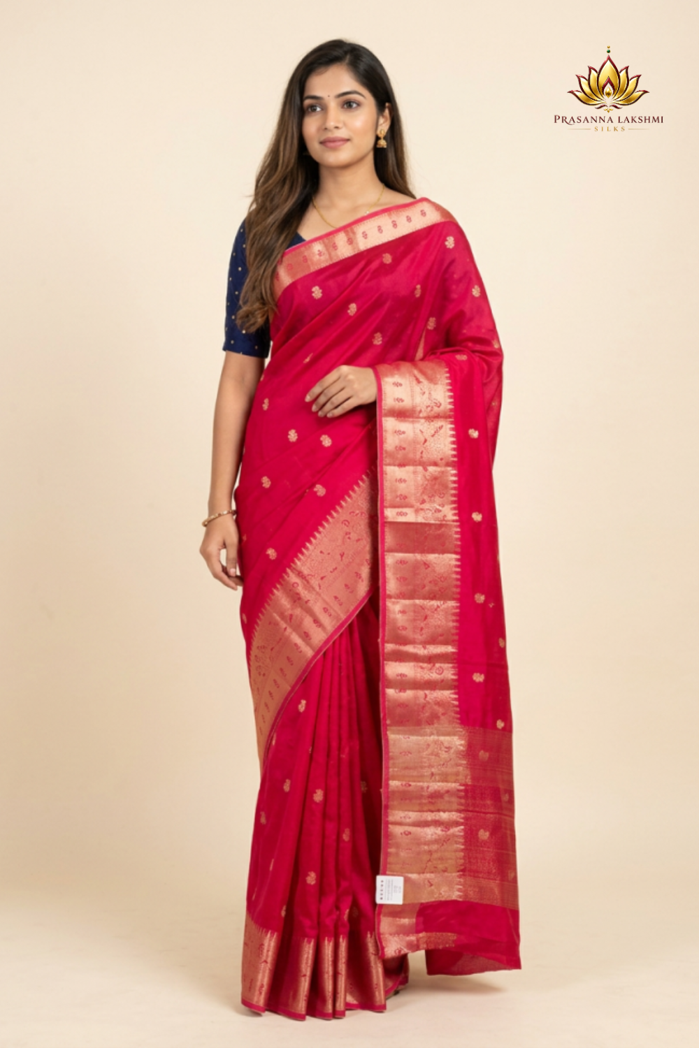 Banarasi Munga Saree with all-over unique zari motifs, zari woven floral bunch borders, rich brocade pallu, 