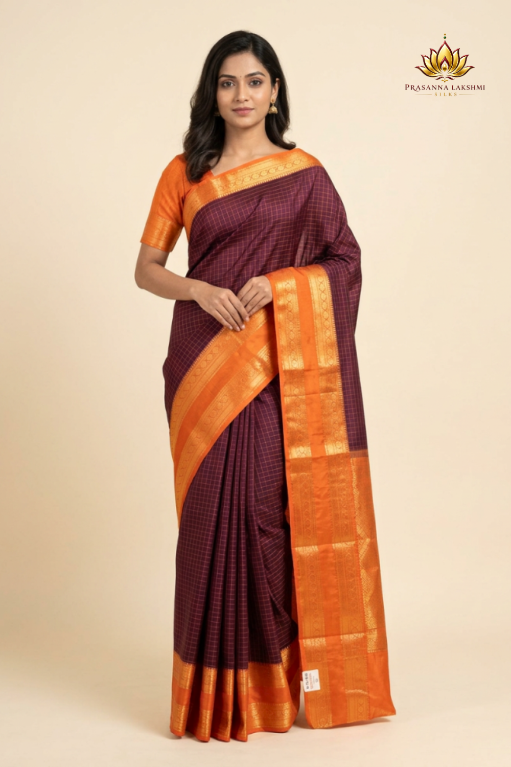 Semi Mysore Silk Saree with zari woven borders and rich brocade pallu 
