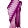Lilac Handloom Gadwal Pure Silk Saree with rich purple zari woven border and brocade pallu

