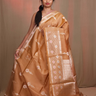 Chiniya Silk Saree with all-over zari floral motifs and rich brocade pallu

