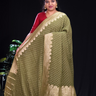 Sap green Designer georgette saree for weddings and parties