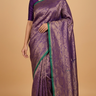 Navy Blue Gadwal Pure Silk Saree with Brocade Pallu