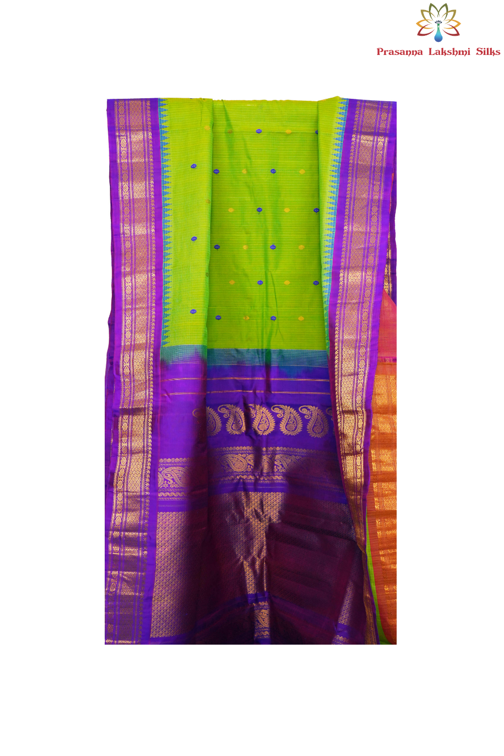 Elegant handloom Gadwal silk cotton saree suitable for weddings and grand celebrations.