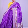 Lavender"Banarasi Tussar Georgette saree with floral borders."