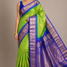 Handloom Gadwal pure silk saree with zari woven motifs
