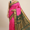 Handloom Gadwal pure silk saree with zari woven motifs
