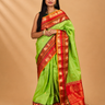 Handloom Gadwal pure silk saree with zari woven motifs
