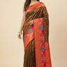 Elegant traditional Gadwal Silk Saree with rich zari weaving, meenakari border detailing, brocade pallu, perfect for weddings and festive occasions.