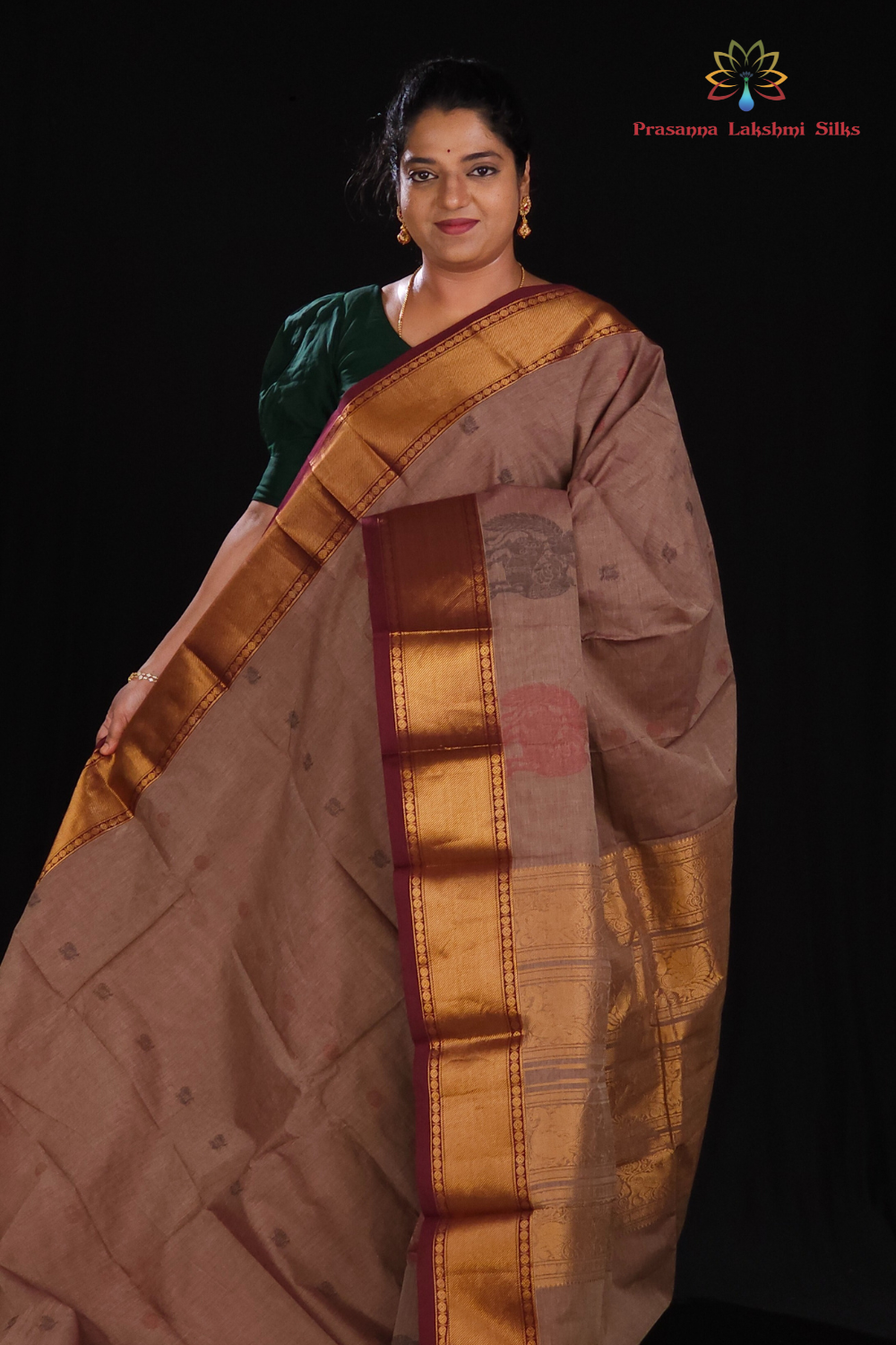 Light Mauve and Maroon kanjeevaram cotton Saree