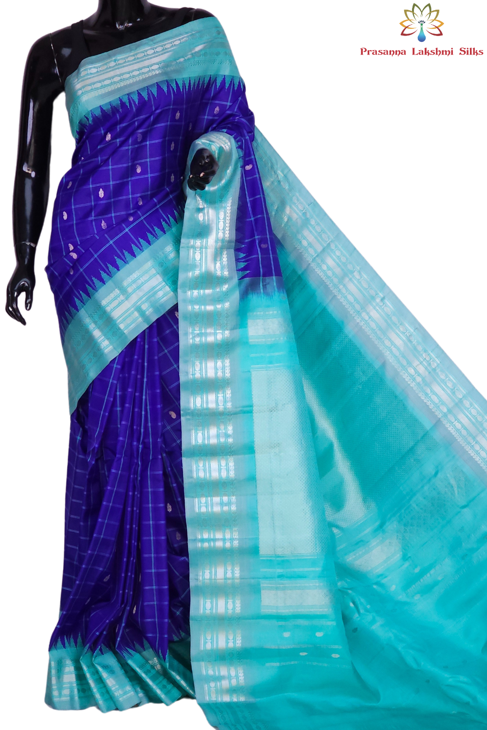 Blue Gadwal Silk Saree 