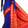 Handwoven Gadwal silk saree with contrast border and pallu
