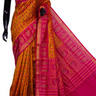 Yellow and Pink Patola Silk Saree
