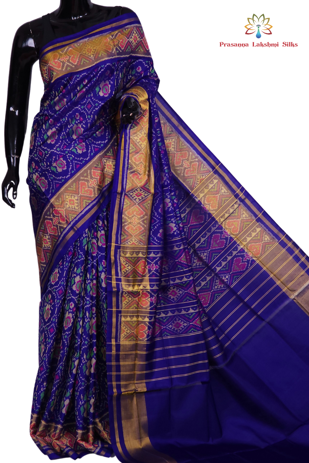 Navy Blue Patola Silk Saree
