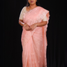 Peach Organza Saree for parties