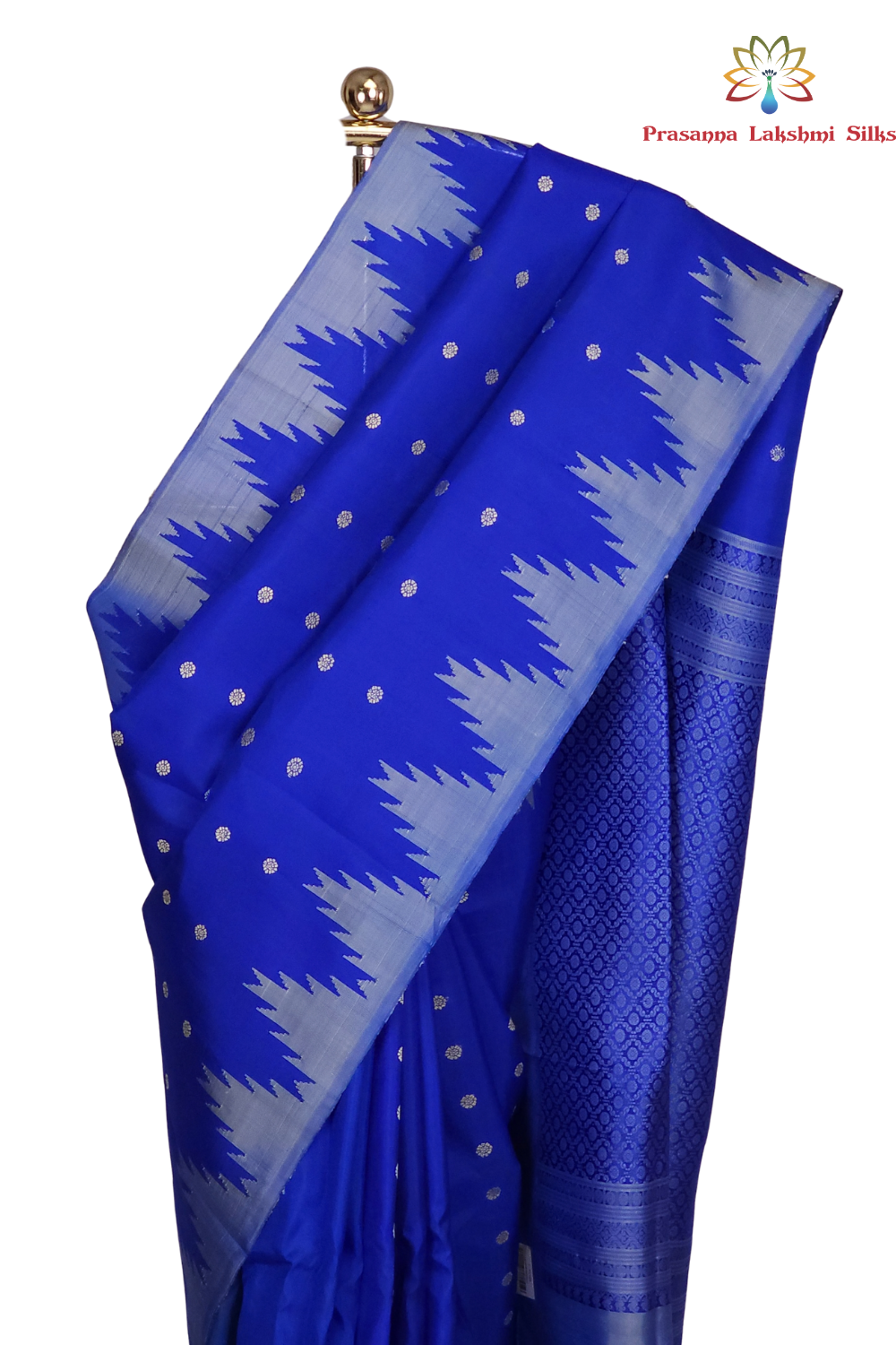 Pure Gadwal Silk Saree – Royal Blue Elegance