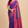 Pure Handloom Gadwal Silk Saree – Classic Blue