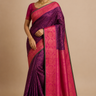 Pure Handloom Gadwal Silk Saree – Deep Purple