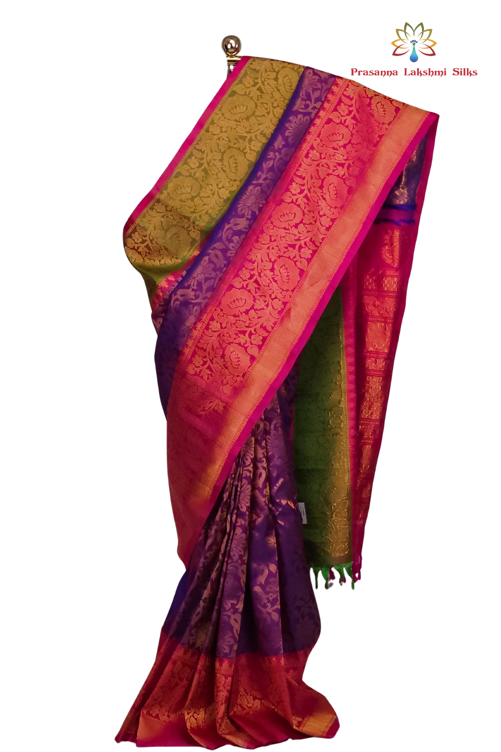 Pure Handloom Gadwal Silk Saree – Dual Shade