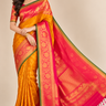 Pure Handloom Mango Yellow Gadwal Silk Saree