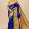 Pure Handloom Navy Blue Gadwal Silk Saree