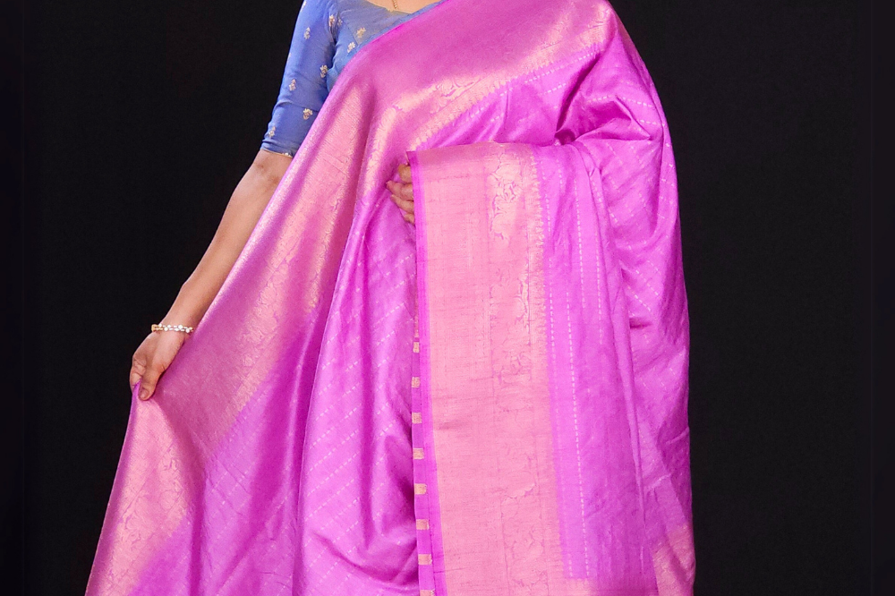 lilac soft silk saree suitable for all ocassions 