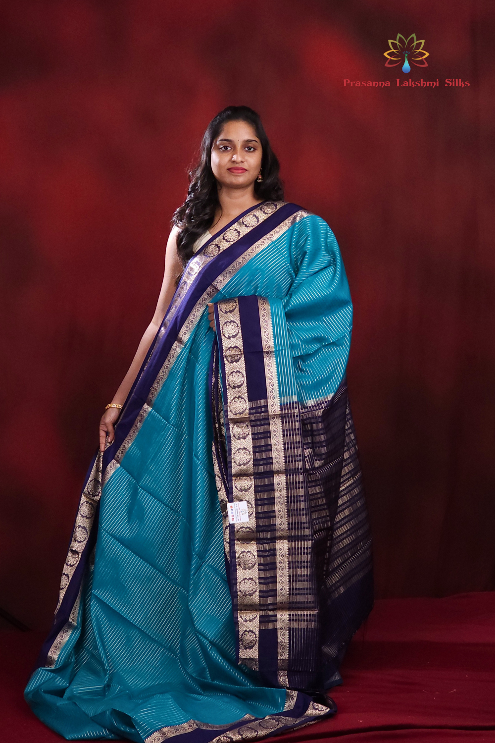 Semi Mysore Silk Saree with contrast Gap  borders