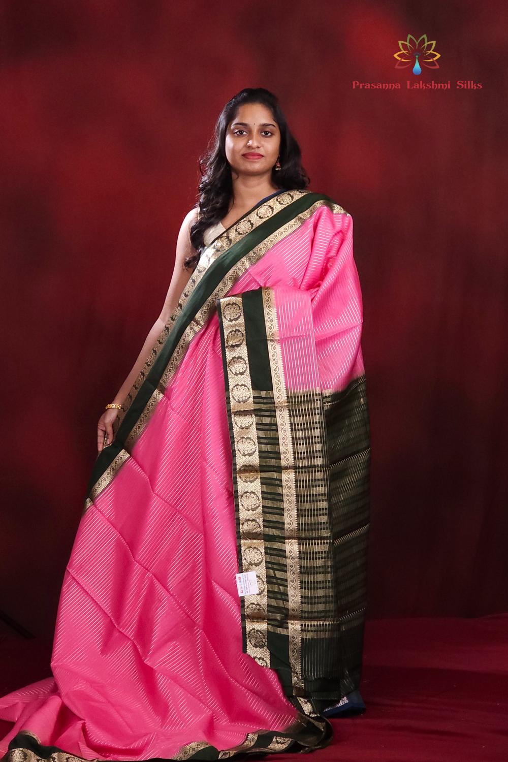 Baby pink Semi Mysore Silk Saree