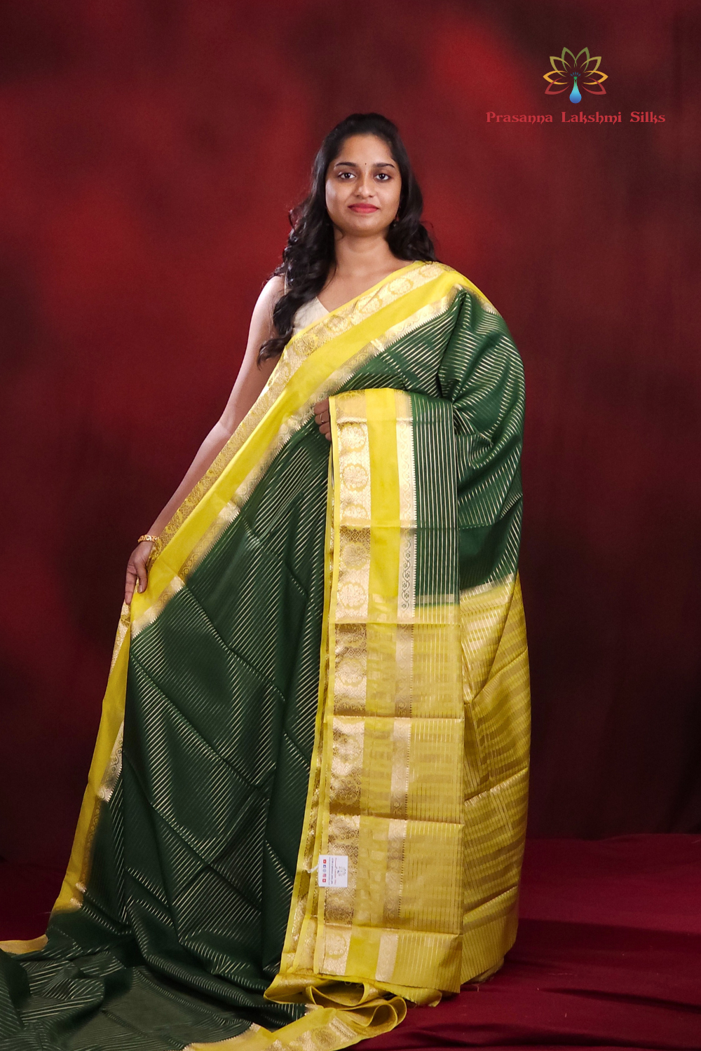 Semi Mysore Silk Saree with  stripes  all