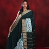 Semi Mysore Silk Saree With half and half shibori print 