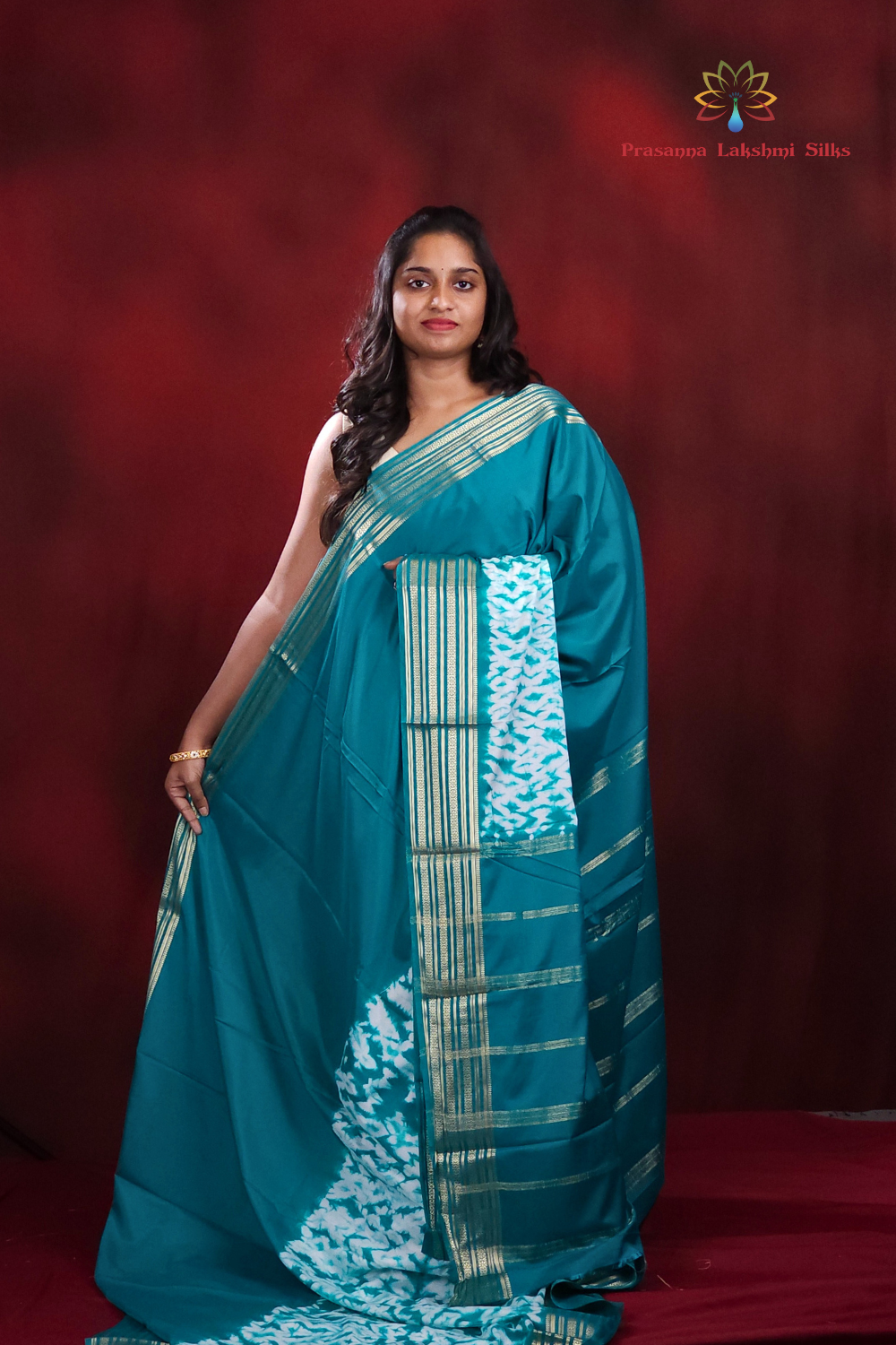 Semi Mysore Silk Saree With shibori print 