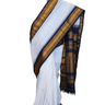 Handloom Gadwal silk cotton saree with all-over zari buttis and rich brocade pallu.

