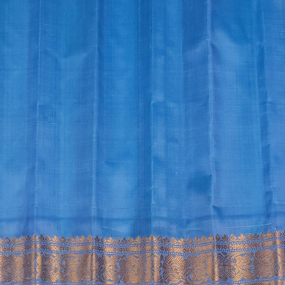 Dual Shade of Baby Pink & Green Gadwal Silk Saree
