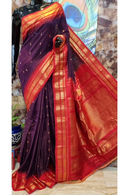 Gadwal Silk Saree | Buy Gadwal | buy silk saree | Grand Wedding Pure Gadwal  Silk Saree Ai203512